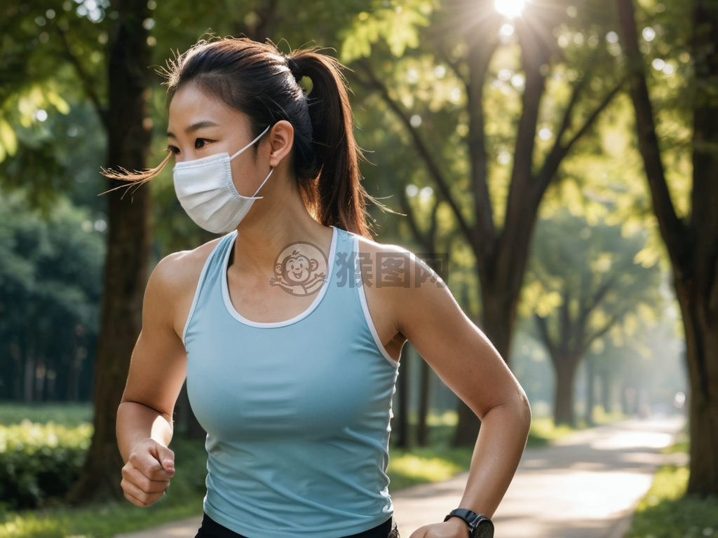 晨跑的活力少女