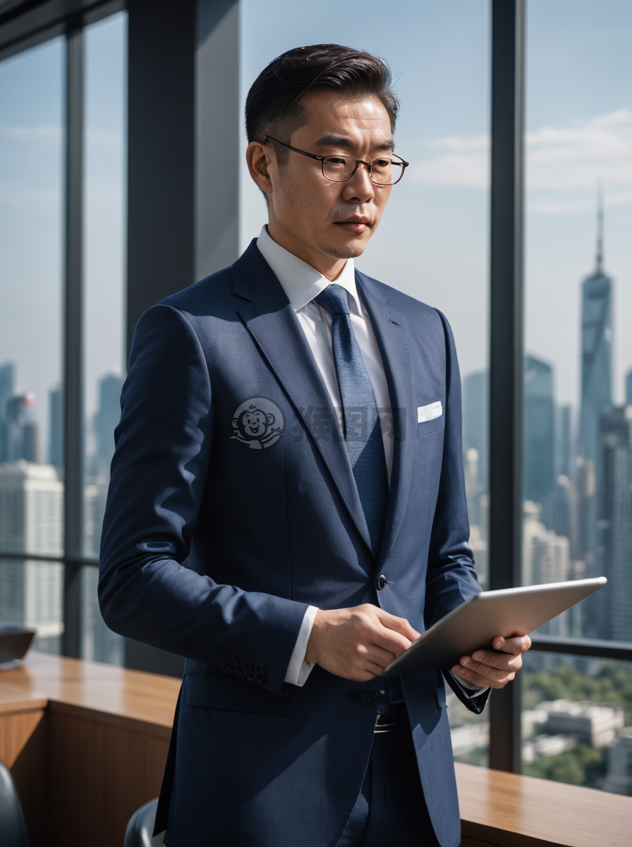 自信中国商人办公室内景照