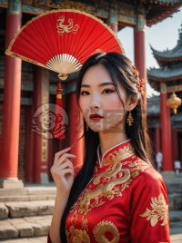 古庙红嫁：黑发新娘照惊艳世人