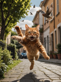 飞翔的猫与空中追逐