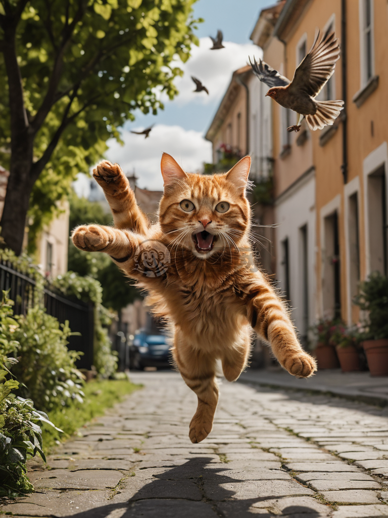 飞翔的猫与空中追逐