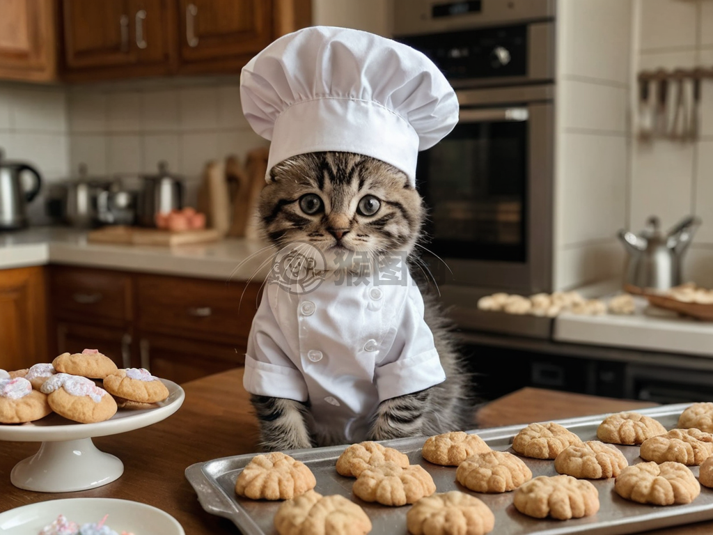 可爱的小猫糕点师
