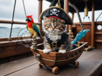 可爱的小海盗猫玩趣满满