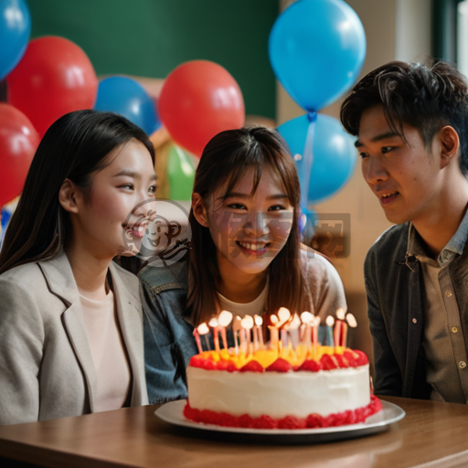 中国学生惊喜老师，课堂庆祝生日