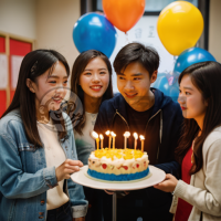 中国学生惊喜老师，送礼庆祝教师节