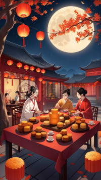中秋团圆夜，月下绘团圆