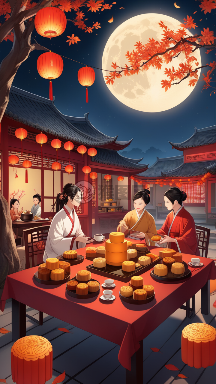 中秋团圆夜，月下绘团圆