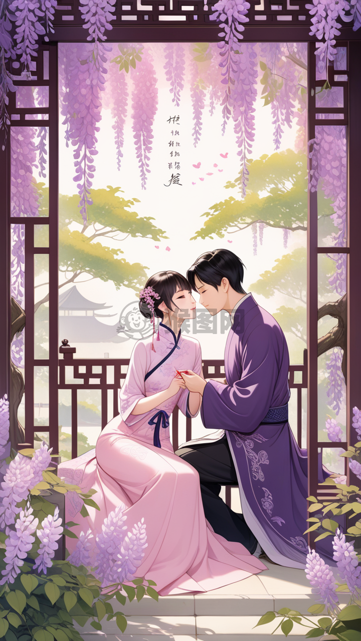 “花下情书：紫藤之恋”
