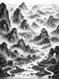 山水雾中画，细节入微情