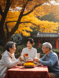 三代同堂赏菊庆重阳