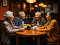 《茶馆聚老友，共享笑声谈》