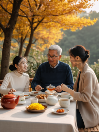 三代同堂赏菊庆重阳