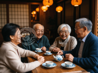 《茶馆欢聚，老友叙旧》