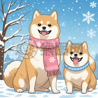 可爱的雪中雪白色雪橇犬玩雪画面
