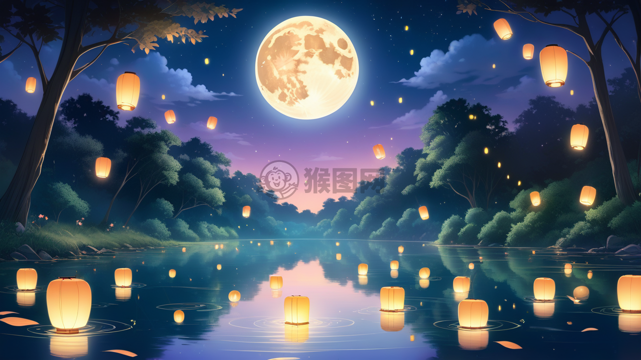 梦幻中秋，河灯漫游