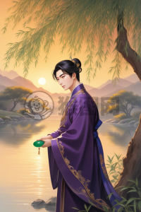 古代紫金紫霞河畔贵族王子