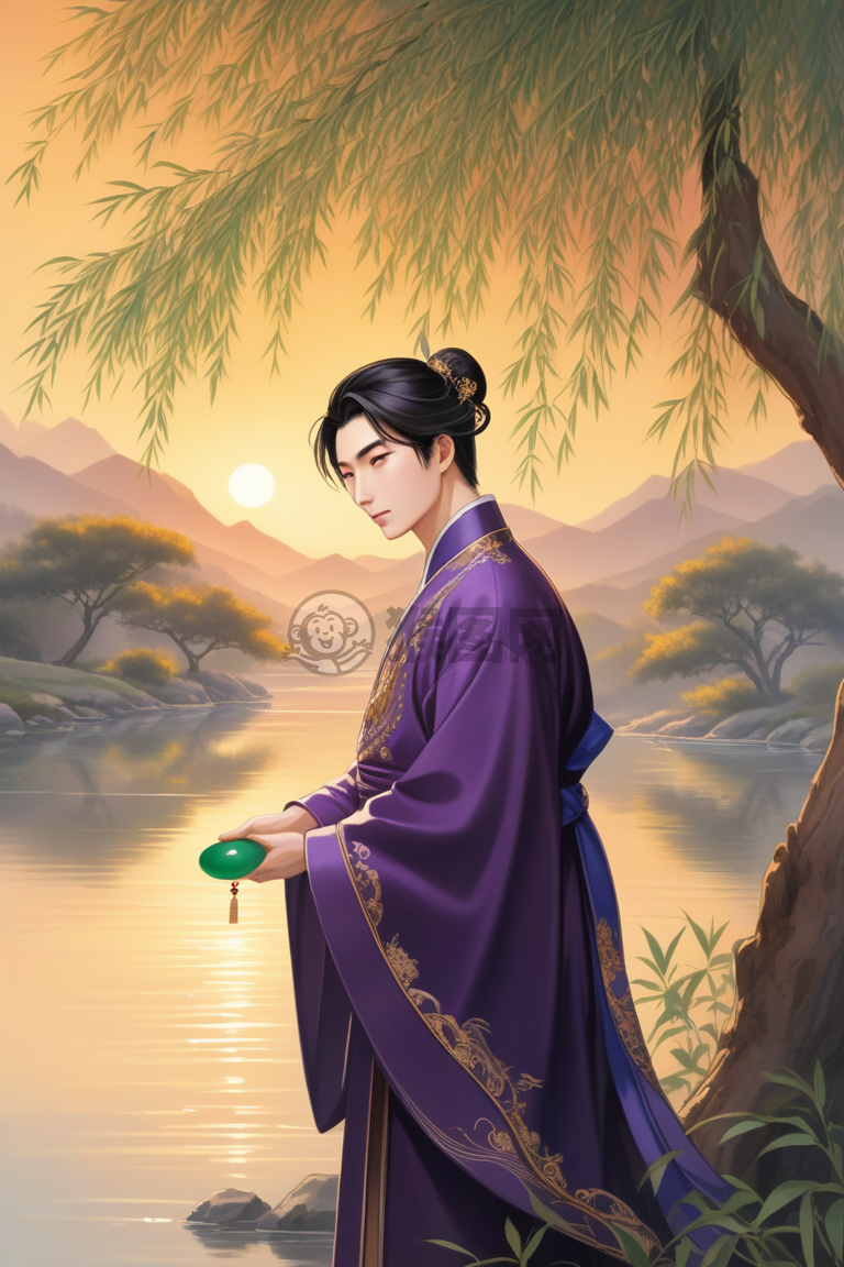 古代紫金紫霞河畔贵族王子