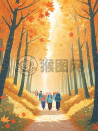 秋日森林之旅：重阳节老人踏青