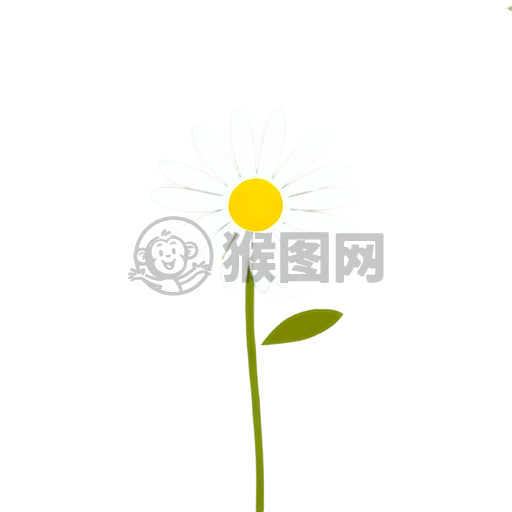 白底黄心矢量花卉艺术插图