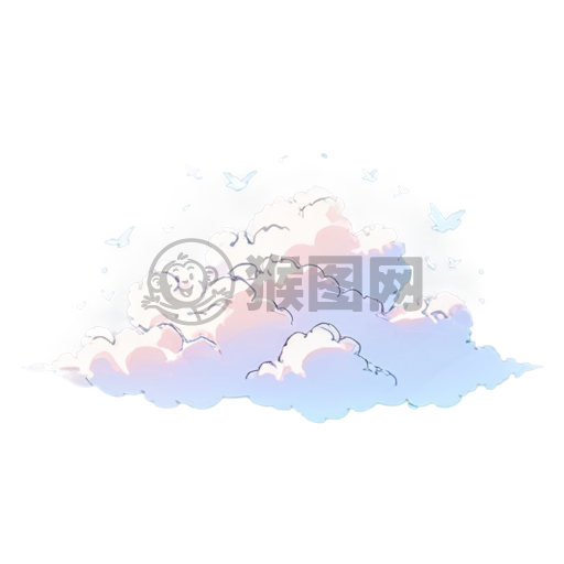云端之旅：纯净的彩色云彩