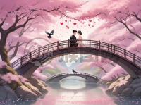 樱花桥上情意浓