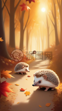 梦幻森林中的小小刺猬探险家