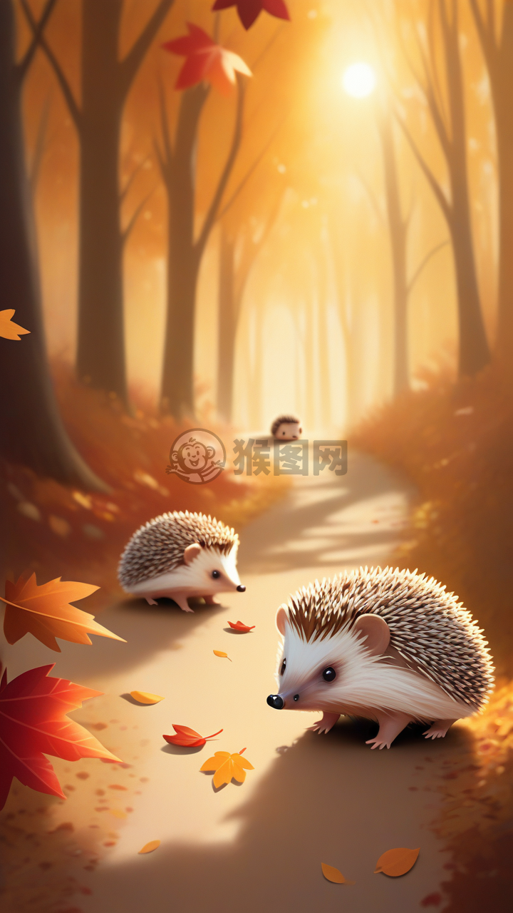 梦幻森林中的小小刺猬探险家