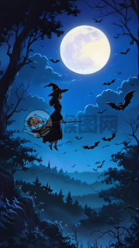《夜幕下的巫女飞翔》