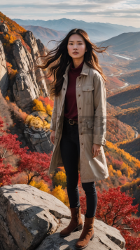秋风落叶美人行