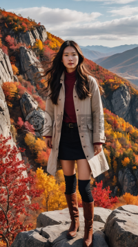 秋风吹过红叶山