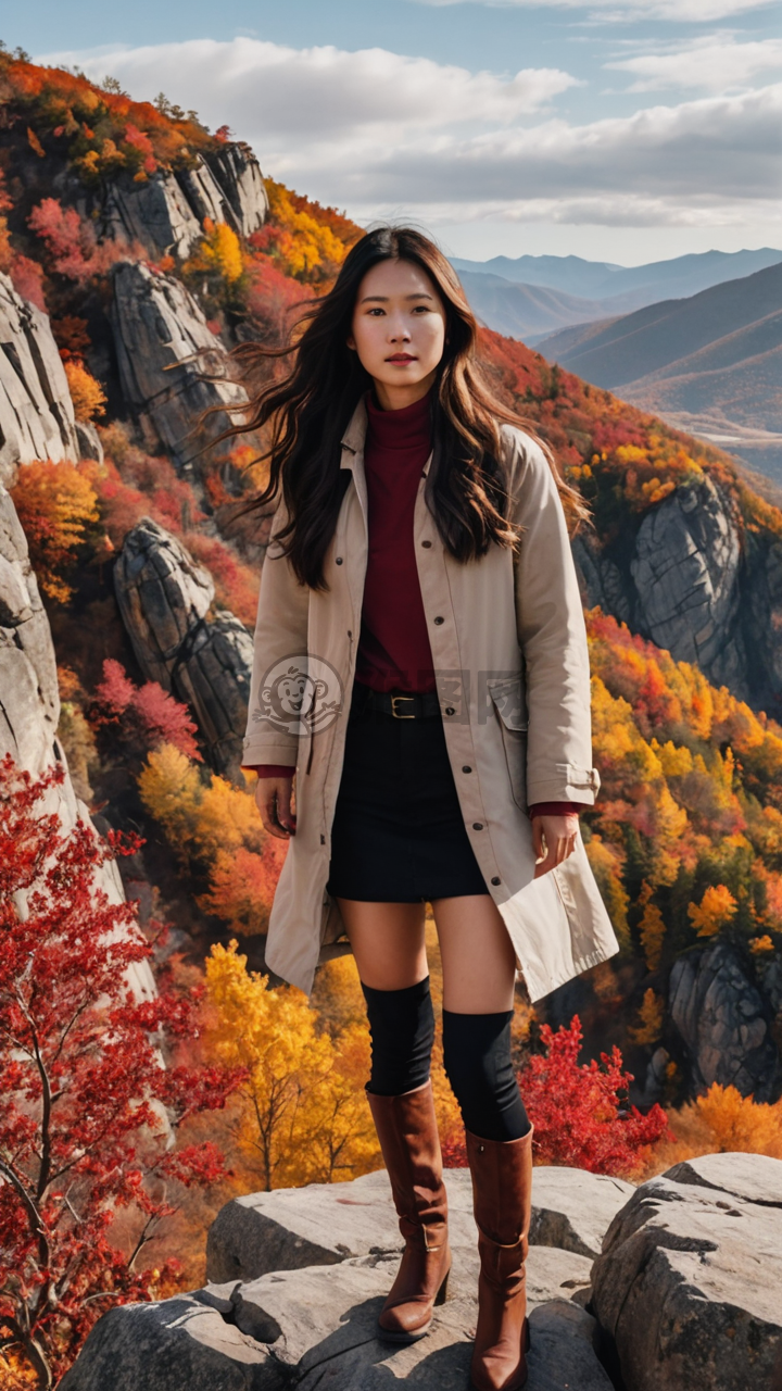秋风吹过红叶山