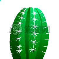 绿色简约刺仙人掌插画标题