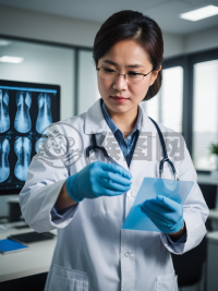 现代医生透过X光洞察疾病：白袍救世者的神圣使命