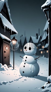 雪人独舞：凄凉的冬夜