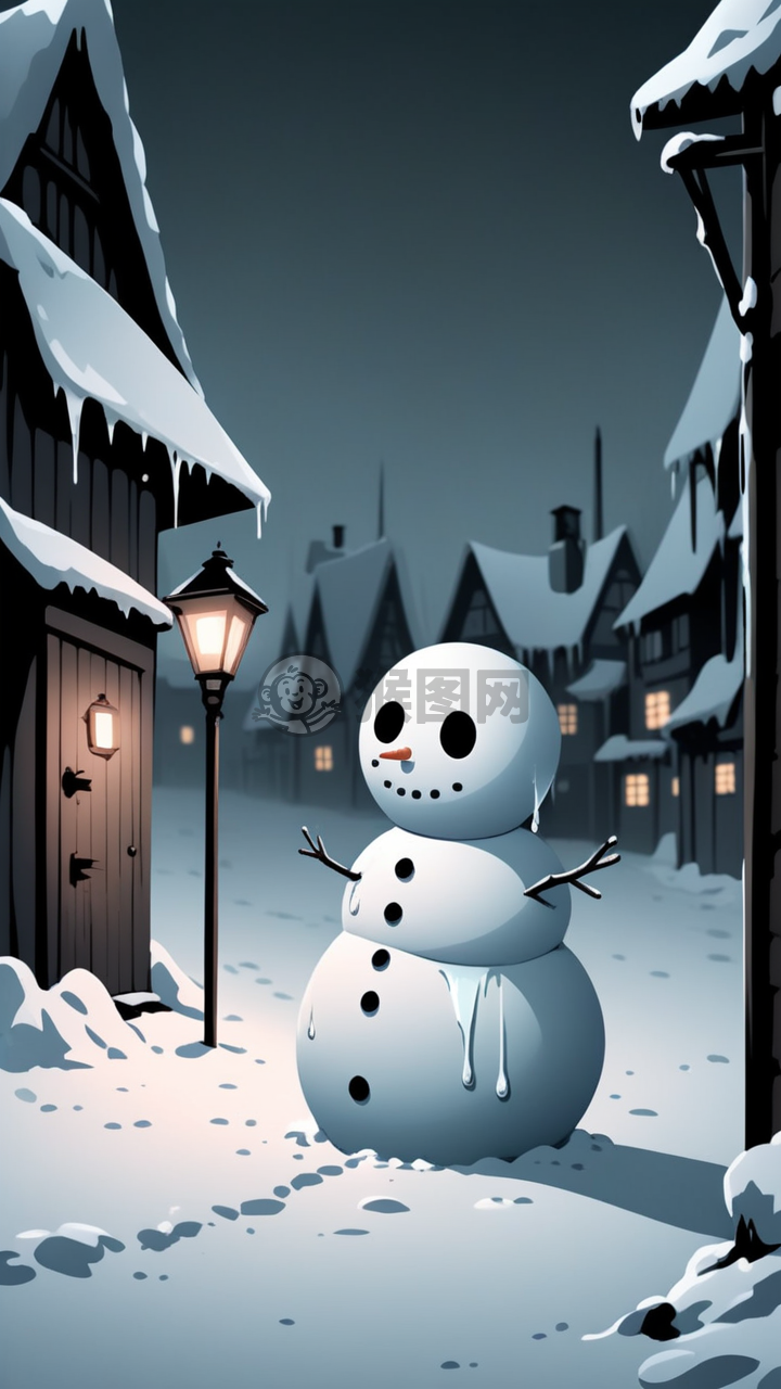 雪人独舞：凄凉的冬夜