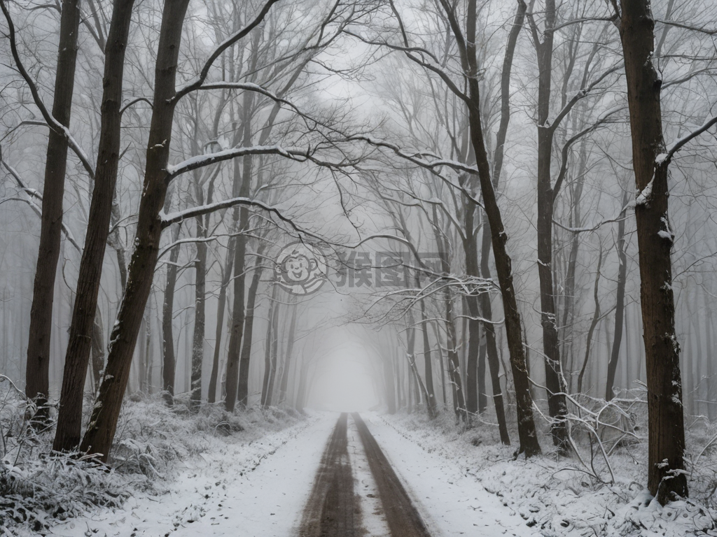 迷雾冬林，雪覆枝头，静谧无声，索尼Alpha 7R IV下的风景