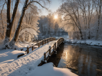 雪桥冬景美如画