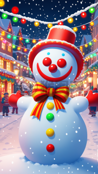 欢乐雪人灯饰街头欢乐闪亮