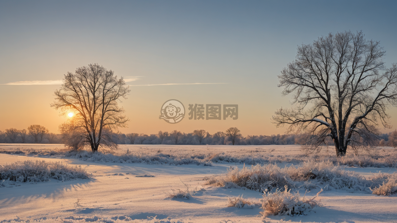 雪景冬日暖阳美图