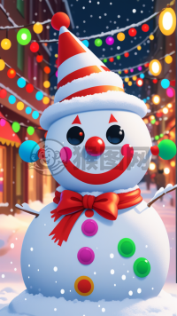 快乐糖果笑脸雪人街角精灵