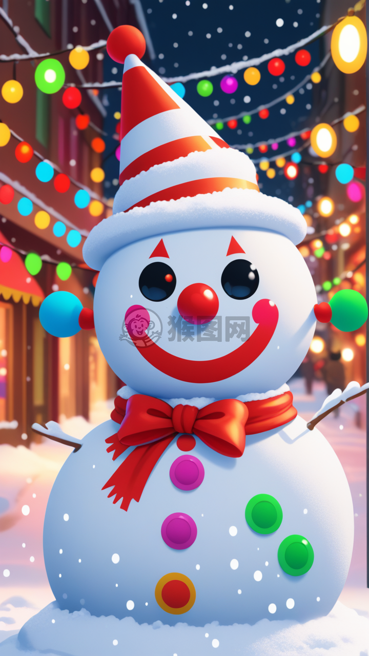 快乐糖果笑脸雪人街角精灵