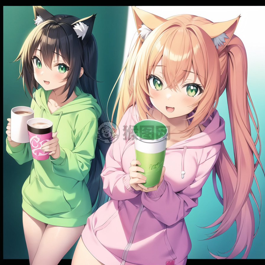 粉红猫脸女孩的暖心时刻