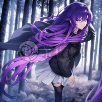 神秘紫发少女穿越扭曲森林