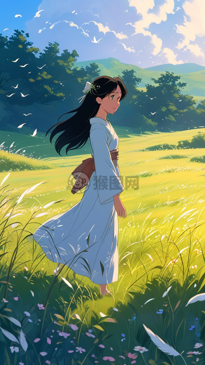 风中轻舞的神秘少女