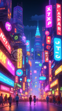夜幕降临下的繁华都市奇遇记