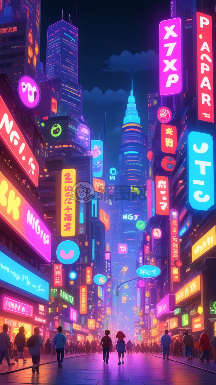 夜幕降临下的繁华都市奇遇记