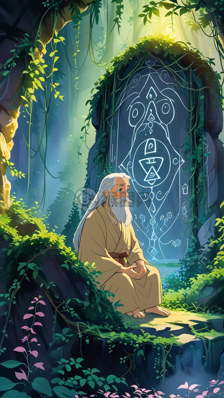 神秘古寺与长髯智者的奇幻之旅