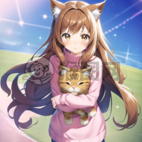 粉色软毛少女与萌猫耳朵的奇遇之旅