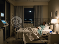 夜幕降临，病房温暖如家